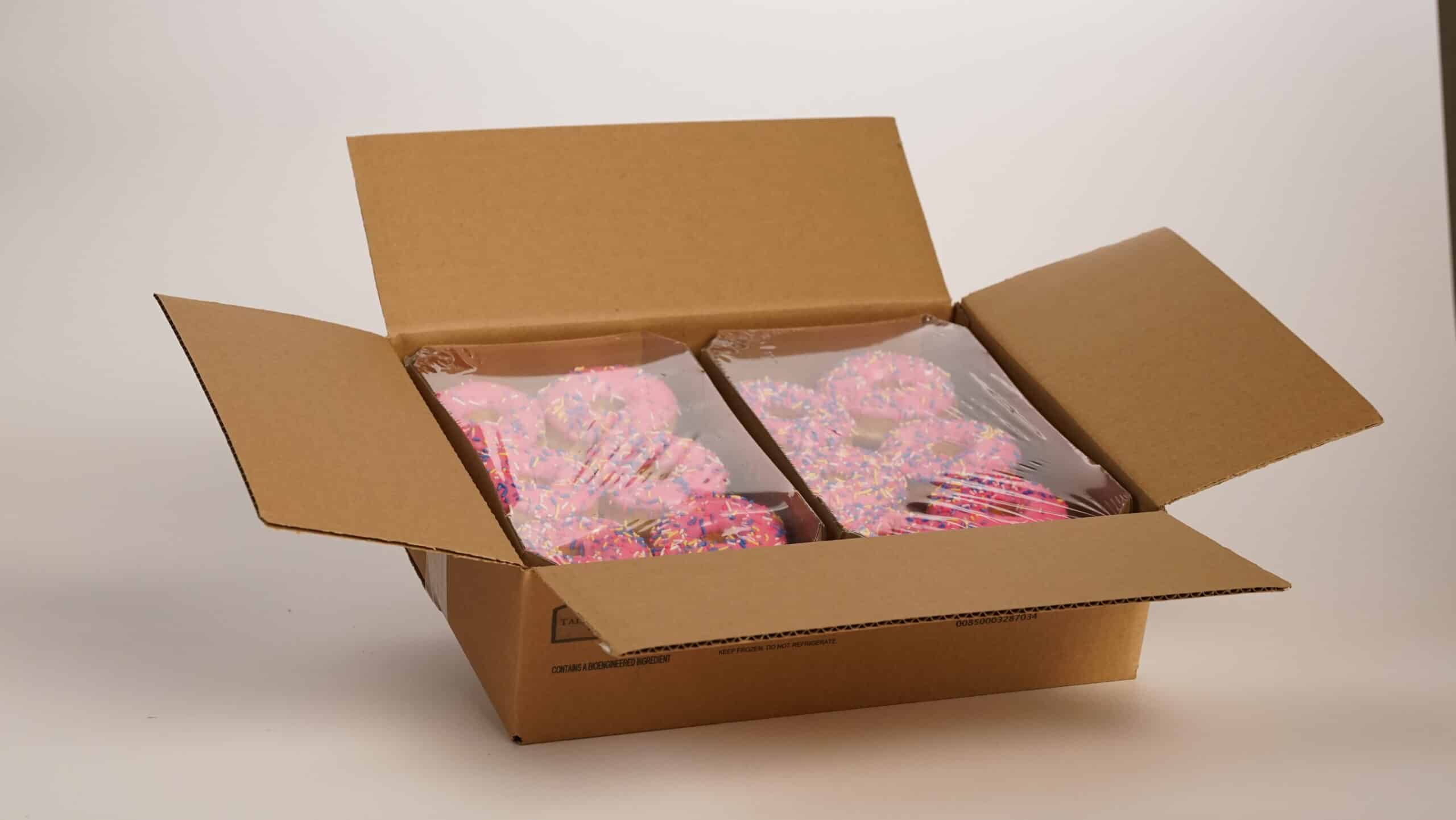 Yeast Ring, Pink Iced, with Decos, open box